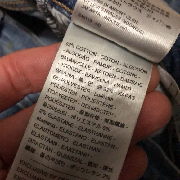 Levi’s 724 High Rise Straight Crop-Sz 28-Med Wash-Distressed Knee-Raw Edge Cuff - Picture 10 of 15